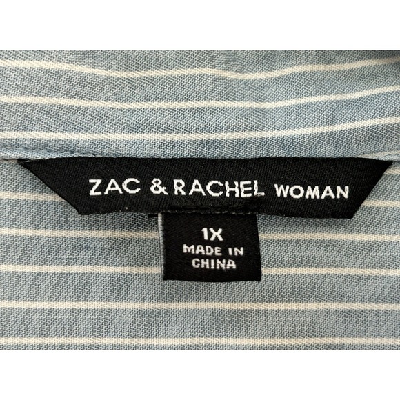 Zac & Rachel Tops - NWT ZAC & RACHEL 1X Womens Sleeveless Blouse Blue White Stripe Style Designer‎